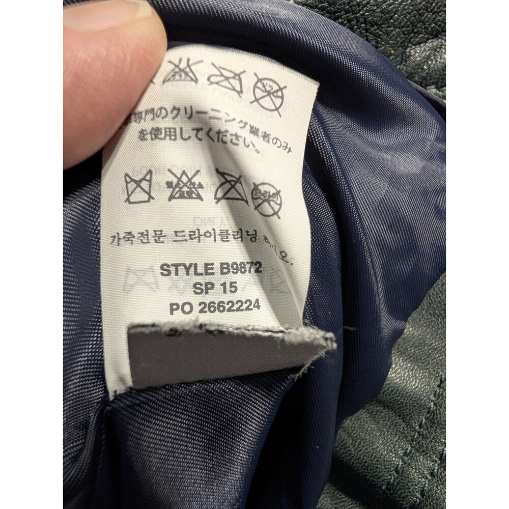J.Crew Collection Green Leather Jacket 4 Quiet Luxury Moto Zip - Picture 7 of 12